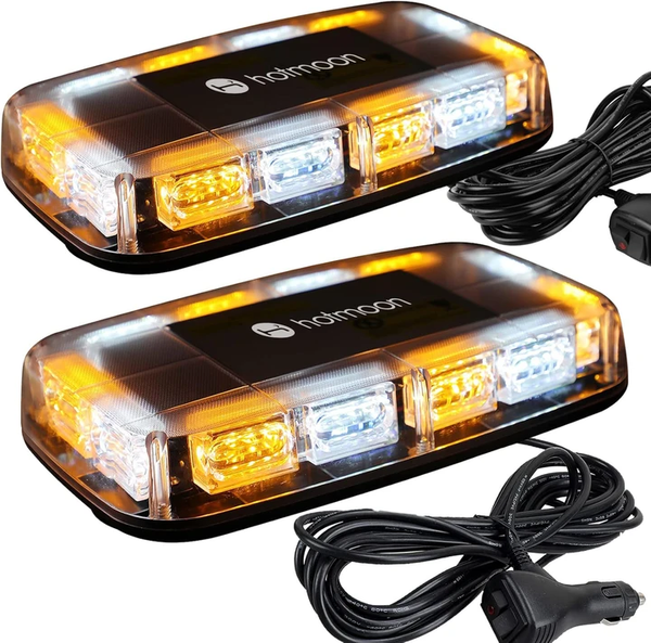 Hotmoon 2pcs 48LED Roof Top Strobe Lights, High Visibility Emergency Safety Warning LED Mini Strobe Light bar